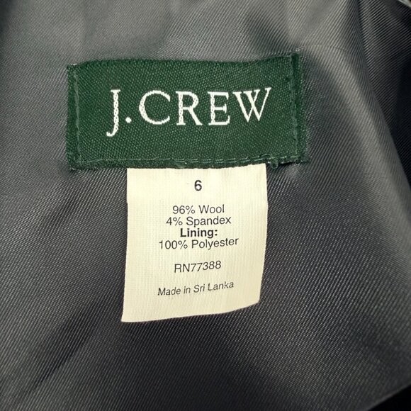 J. Crew Boyfriend Blazer Womens Size 6 Black Longline Wool Blend Single Breasted - Picture 6 of 14